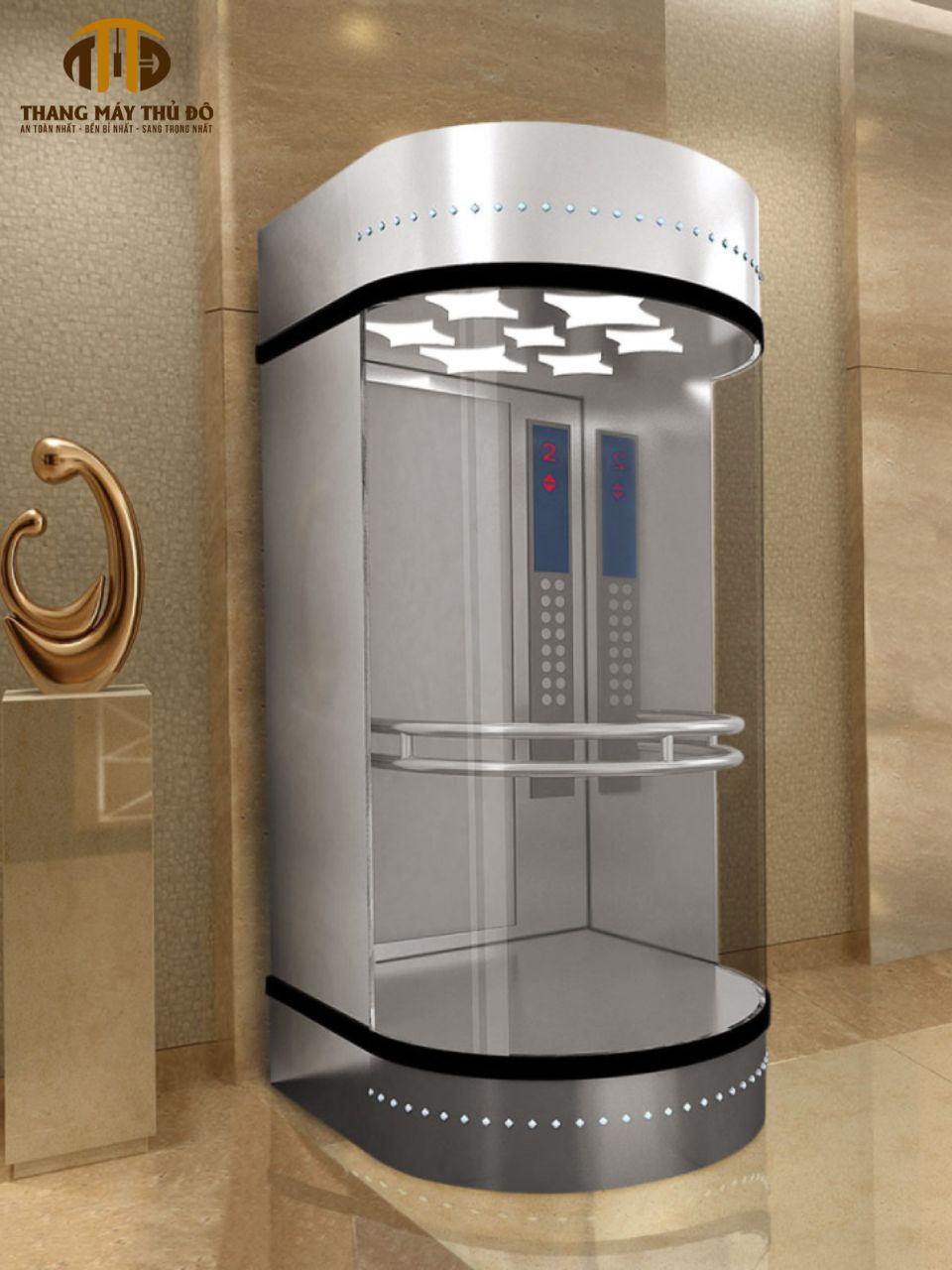 Thang máy mini bán nguyệt/bán tròn